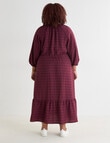 Studio Curve Check V-Neck Tiered Dress, Cherry Lacquer product photo View 02 S
