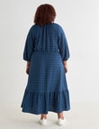Studio Curve Check V-Neck Tiered Dress, Future Dusk product photo View 02 S