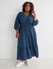 Studio Curve Check V-Neck Tiered Dress, Future Dusk product photo View 03 S