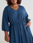 Studio Curve Check V-Neck Tiered Dress, Future Dusk product photo View 04 S