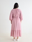 Studio Curve Check V-Neck Tiered Dress, Blush product photo View 02 S