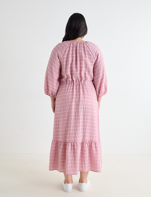 Studio Curve Check V-Neck Tiered Dress, Blush product photo View 02 L