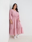 Studio Curve Check V-Neck Tiered Dress, Blush product photo View 03 S