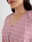 Studio Curve Check V-Neck Tiered Dress, Blush product photo View 04 S
