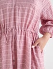 Studio Curve Check V-Neck Tiered Dress, Blush product photo View 05 S