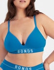 Bonds Retro Rib Wirefree Tee Bra, Neptune Sky product photo