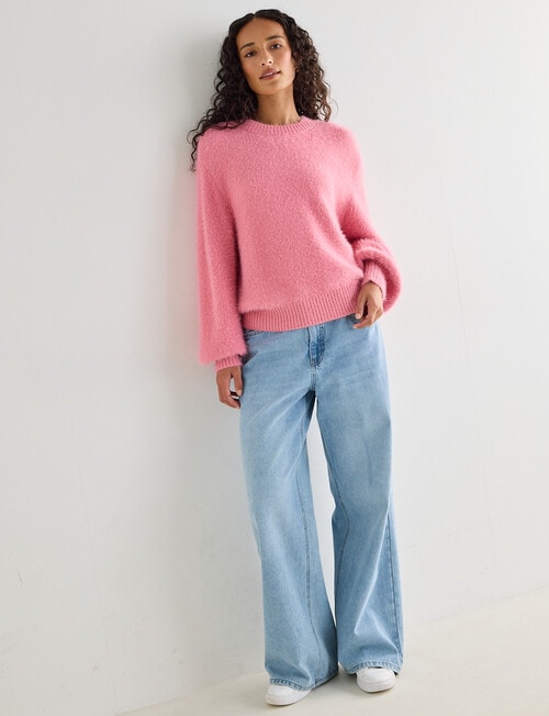 Zest Feather Knit Sweater, Pale Pink product photo View 03 L