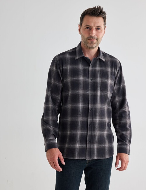 Chisel Flannel Long Sleeve Shirt, Black product photo