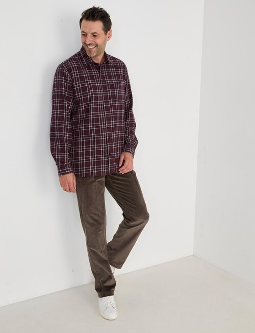 Chisel Flannel Long Sleeve Shirt, Berry product photo View 03 L