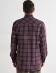 Chisel Flannel Long Sleeve Shirt, Berry product photo View 02 S