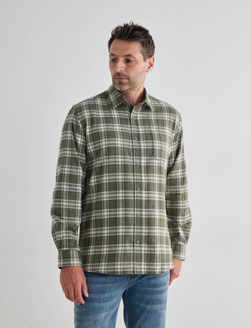 Chisel Flannel Long Sleeve Shirt, Khaki product photo View 04 L