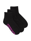 Bonds Logo Quarter Crew Socks, 3-Pack, Black & Electric Current product photo View 03 S