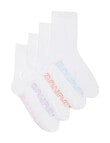 Bonds Logo Lite 1/2 Crew Socks, 4-Pack, White & Pink product photo View 02 S