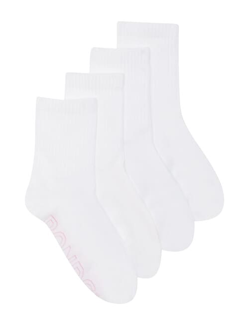 Bonds Logo Lite 1/2 Crew Socks, 4-Pack, White & Pink product photo View 03 L