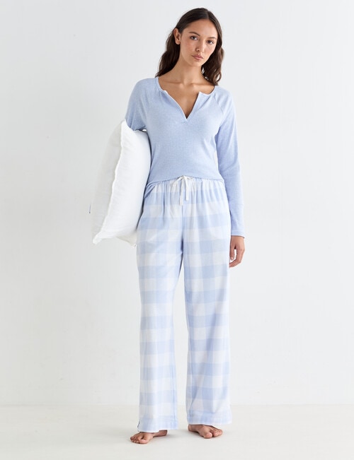 Mineral Sleep Check Flannel Pant, Pale Blue product photo View 03 L