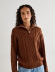 Zest Quarter Zip Knitwear, Ginger product photo