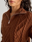 Zest Quarter Zip Knitwear, Ginger product photo View 04 S