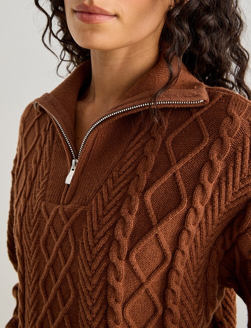 Zest Quarter Zip Knitwear, Ginger product photo View 04 L