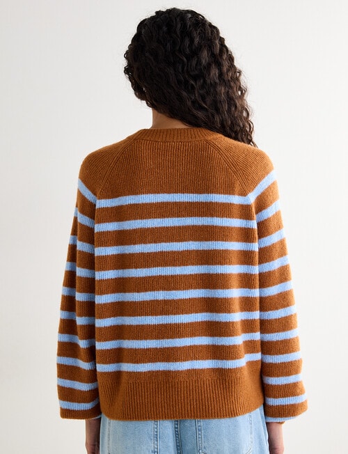 Zest Wool Blend Sweater, Ginger & Blue Stripe product photo View 02 L