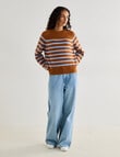 Zest Wool Blend Sweater, Ginger & Blue Stripe product photo View 03 S