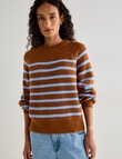 Zest Wool Blend Sweater, Ginger & Blue Stripe product photo View 05 S