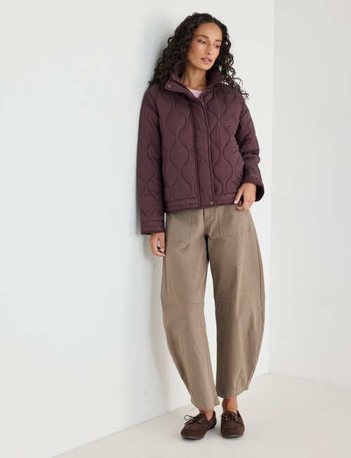 Zest Quilted Puffer Jacket, Wine product photo View 03 L