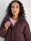 Zest Quilted Puffer Jacket, Wine product photo View 04 S