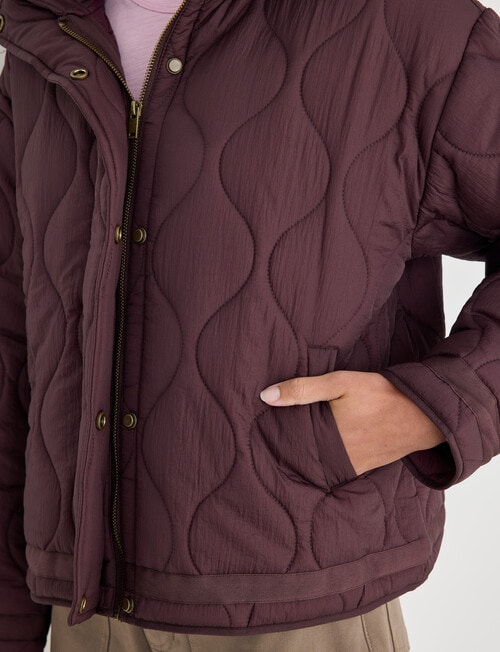Zest Quilted Puffer Jacket, Wine product photo View 05 L