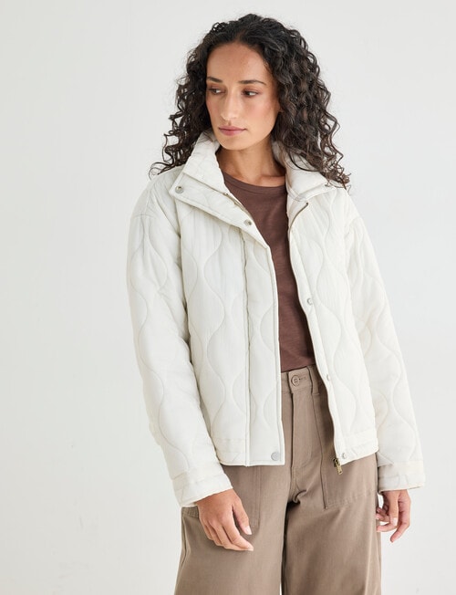 Zest Quilted Puffer Jacket, Stone product photo View 04 L