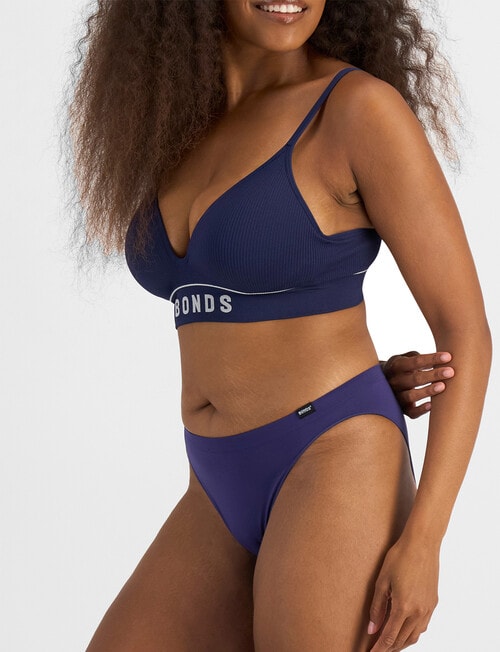 Bonds Match Its Seamless Hi Bikini Brief, Deep Denim product photo View 02 L