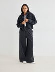 Denim Republic Soft Denim Wide Leg Pants, Washed Black product photo View 03 S