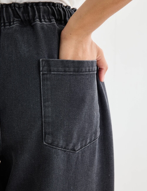 Denim Republic Soft Denim Wide Leg Pants, Washed Black product photo View 05 L
