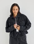 Denim Republic Soft Denim Cropped Shirt, Washed Black product photo View 04 S