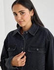Denim Republic Soft Denim Cropped Shirt, Washed Black product photo View 05 S
