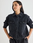 Denim Republic Soft Denim Cropped Shirt, Washed Black product photo View 07 S