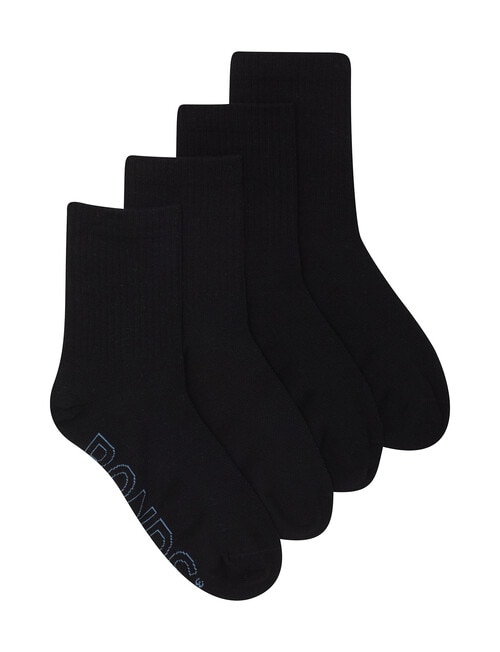 Bonds Logo Lite 1/2 Crew Socks, 4-Pack, Black & Cloud product photo View 03 L