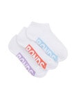 Bonds Logo Low Cut Socks, 3-Pack, White, Mermazing, Plush Punch & Cloud Nine product photo View 02 S