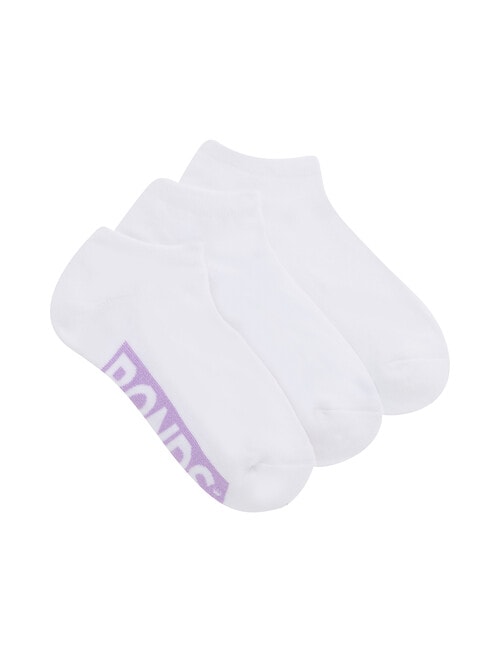 Bonds Logo Low Cut Socks, 3-Pack, White, Mermazing, Plush Punch & Cloud Nine product photo View 03 L