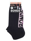 Bonds Logo Low Cut Socks, 3-Pack, Black, Pink Petunia, Electric, Currant & Lush Forest product photo
