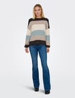 ONLY Atia Long Sleeve Pullover, Choc Stripes product photo View 04 S