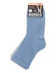 Bonds Logo Lite 1/2 Crew Socks, 4-Pack, Grey Beauty, Wildest Dreams, New Grey Marle & Smoked Sand product photo