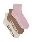 Bonds Logo Quarter Crew Socks, 3-Pack, Smoked Sand, Bear Season & Hello Spring product photo View 02 S