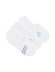 Bonds Logo Sneaker Socks, 3-Pack, White, Cloud Nine, Pink Petunia & Mermazing product photo View 02 S