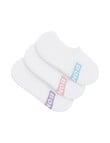 Bonds Logo Sneaker Socks, 3-Pack, White, Cloud Nine, Pink Petunia & Mermazing product photo View 03 S