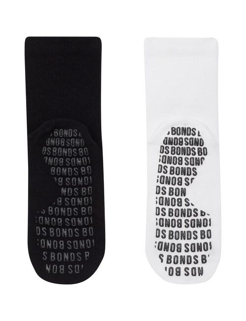 Bonds Grip 1/2 Crew Sock, 2-Pack, White & Black product photo View 02 L