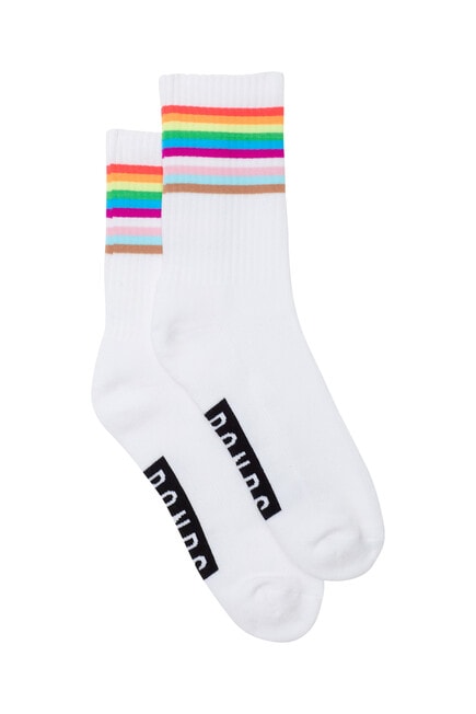 Bonds Pride Crew Socks, 1-Pack, White product photo View 02 L