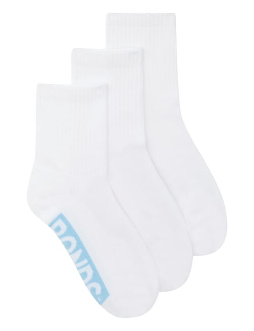 Bonds Logo 1/2 Crew Socks, 3-Pack, White & Cloud product photo View 03 L