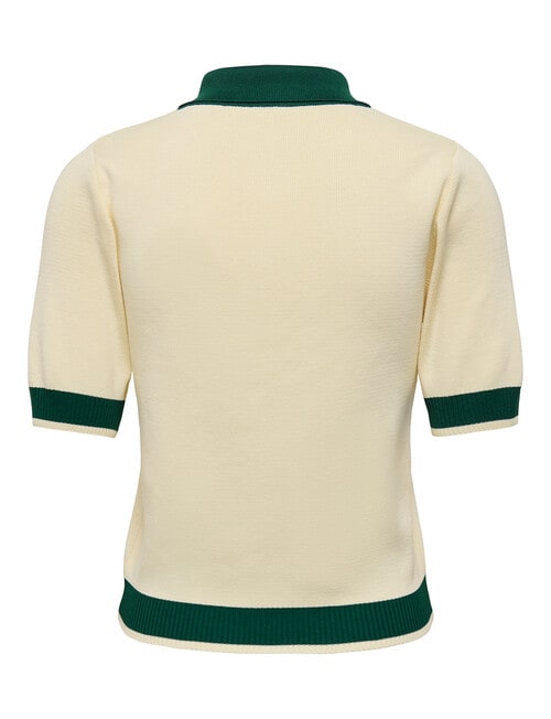 ONLY Alice Short Sleeve Polo Shirt, Birch & Pineneedle product photo View 02 L