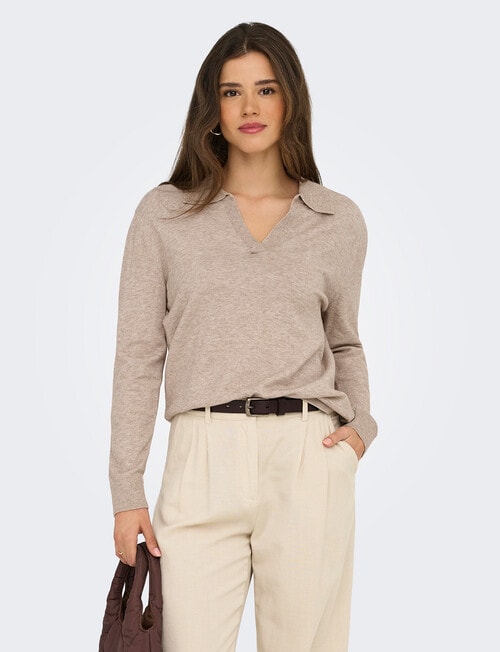 ONLY Ibi Long Sleeve Pullover, Silver Mink Marle product photo View 05 L