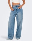 ONLY Gianna Pleat Denim Jean, Mid Blue product photo